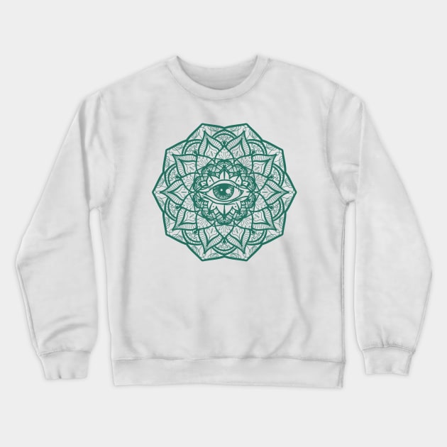 Lotus All Seeing Eye Crewneck Sweatshirt by World upside down